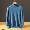 Nuevo suéter de cachemira Baicai Rong para hombre, cuello alto, otoño/invierno 2026, color liso, ligero, lujoso, versátil, top casual