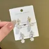 Exquisitos Aretes de Racimo de Zirconia y Perlas en Forma de Espiga de Trigo para Mujer, Estilo Francés, de Nicho, Delicados, de Alta Gama, Lujo Ligero, Versátiles