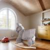 Caballo mecedor de peluche para niños Trojan con base de madera, música relajante, mecedora, mecedora para bebés transfronteriza
