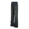 G6879 Jeans Casual Retrô de Alta Qualidade Americano High Street Padrão Bigode de Gato Design Salpicado Masculino Ligeiramente Flare