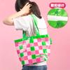 Bolsas de Mano Tejidas Personalizadas Transfronterizas en Stock, Bolsas de Compras Tejidas Regalo Creativo, Bolsas Tejidas Impermeables Laminadas de Gran Capacidad