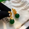 Nuevos Pendientes de Jade Ónix Verde Natural Chinos para Mujer, Pendientes de Lujo Ligero de Nicho de Alta Gama, Pendientes de Plata de Ley, Novedad 2025