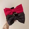 Diadema de princesa Escape, negra, de doble cara, con lazo grande, pinza para el cabello, accesorio elegante con pinza de tiburón para la cabeza, horquilla para mujer