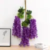 Florescimento Simulation Encriptação Flor de Glicínia Atacado Corredor de Casa Flor de Videira no Teto Decoração de Arco de Casamento String de Flor de Feijão Dolichos Flores Artificiais