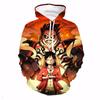 Sudadera con capucha y cuello alto con impresión digital 3D de One Piece King of Navigation Lufei, sudadera de animación para cosplay, venta directa