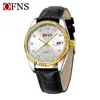 Reloj de Pulsera de Cuarzo OFNS de Moda con Esfera Grande para Hombre de Negocios con Calendario, Reloj Casual Simple para Mujer Luminoso Impermeable
