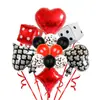 Globos de Papel de Aluminio de Póker, Piezas Cuadradas, Corazones, Tréboles, Picas Negras, Dados, Tema de Casino, Decoraciones para Fiesta de Juegos de Casino
