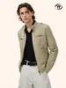 Chaqueta de Trabajo Yongfang Estilo Retro Americano con Cuello Alto para Hombres y Mujeres, Diseño Casual Ajustado con Múltiples Bolsillos, Estilo Corto