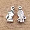 21X10Mm 1,3g Cor Prata Antiga Pingente Gesto de Oração Acessórios DIY para Exportação Venda Direta da Fábrica