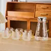 Jarra de Vidrio para Agua Fría, Resistente a Altas Temperaturas, Gran Capacidad para Uso Doméstico, Jarra para Agua Fría, Juego de Tazas para Agua Hervida, Jarra para Agua para Sala de Estar, Tetera