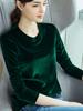 SHEIN Explosiones Otoño e Invierno Terciopelo Dorado Interior Manga Larga Cuello Redondo Camiseta Base Talla Grande Europea y Americana Cálida Cómoda Top