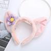 Nova Faixa de Cabelo de Pelúcia Roxo com Orelhas de Coelho, Tiara para Mulheres, Acessório de Cabelo de Raposa Rosa para Lavar o Rosto