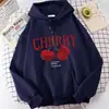 Sudadera con capucha de manga larga y bolsillo para niña, talla europea, 2000 Cherry Love, sudadera gótica divertida para mujer
