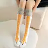 Calcetines de Mujer Primavera y Otoño Nueva Moda Calcetines de Garra de Pollo Calcetines Casuales para Fitness Populares en Internet TikTok Divertidos Ajustados Hasta la Rodilla Largos