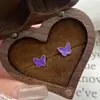 Versión coreana de pendientes de plata S999 de temperamento pequeño y fresco para mujer, mariposa, pegamento, nicho, tachuelas de cartílago de alta calidad, agujero de oreja exquisito