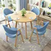 Conjunto de Mesa e Cadeiras de Luxo Estilo Italiano para Negociação, Mesa Moderna para Recepção de Chá, Mesa Simples de Lazer para Escritórios Imobiliários, Mesa Redonda Nórdica