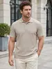 Camisa Polo de Verano para Hombre con Rayas Verticales Texturizadas, Cuello Camisero, Transpirable, Holgada, Secado Rápido, Manga Corta Casual, Transfronteriza AliExpress