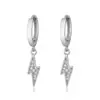 Nuevos Pendientes de Rayo de Plata de Ley S25 para Mujer, Circonita Microincrustada, Estilo Hip-Hop Europeo y Americano, Brazaletes y Pendientes Versátiles de Moda Geniales