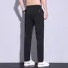Pantalones Casuales de Seda de Hielo para Hombre, Estilo Delgado de Verano, Nuevo Modelo 2026, Pantalones de Traje Rectos de Corte Delgado de Alta Gama para Hombres en Verano