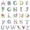 Bordado de computadora letras de animales color letras en inglés pegatinas adhesivas termofusibles accesorios para uniformes escolares pegatinas de tela bordadas