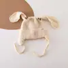 Touca de Bebê Inverno Pelúcia Fofa Estilo Coreano Orelhas de Coelho Bebê Tricô Proteção de Orelha Engrossada Quente e Fofa