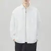 Camisa masculina estilo japonês 100% algodão, jaqueta de alta qualidade, manga longa, novo uniforme de trabalho outono 2026, versátil, tamanho grande, primavera e outono