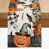 Toalha de mesa de Halloween transfronteiriça nova com esqueleto, abóbora e morcego, decoração de casa, toalha de mesa, toalha de mesa de centro