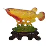 Adornos de Resina de Arowana Dorado Promotor de Riqueza, Artesanías, Pez Arowana Promotor de Riqueza, Decoración para Sala de Estar, Oficina, Regalos para Inauguración de Tienda