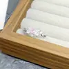 [Miel de Diamante Dulce] Anillo Abierto Rosa Dulce Femenino Completo de Circonita Diamante Mariposa Exquisito Anillo de Alta Gama