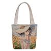 Bolsa de Mão Pequena Bordada com Elefante Estilo Étnico para Viagem Feminina Bolsa de Ombro de Lona Tecida para Todas as Estações Bolsa de Estudante