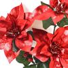 Quanmei venta al por mayor decoración navideña flor seca flor artificial flor falsa Nochebuena Dorado Plateado Colgante navideño artificial