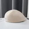Boina Negra con Logo Personalizado para Circunferencia de Cabeza Grande Estilo Otoño e Invierno para Mujer Gorra Visera Retro Adelgazante Moda Lana Fieltro