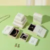 Caja de Almacenamiento de Joyería Rosa con Gradiente Perlado Estilo Ins Lujo Accesible Caja de Empaque para Joyería Anillos Cielo y Tierra
