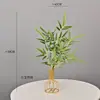 Adornos de Plantas Verdes Simuladas, Ramas de Tres Puntas, Hojas de Bambú Simuladas, Decoración de Pared de Planta de Bosque para Bodas, Hojas para Fotografía