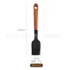 Juego de espátulas de silicona, resistentes a altas temperaturas, para utensilios de cocina antiadherentes, espátula de cocina con mango de madera, cuchara para sopa, herramientas de cocina para el hogar