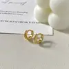 Novos Brincos de Prata 925 Banhados a Ouro 18K com Fileira de Diamantes Luxo Acessível Design de Nicho Piercing na Orelha Argola para Cartilagem da Orelha Prego para Cartilagem da Orelha