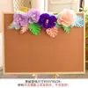 Flores de Papel Verde para Jardín de Infancia, Mariposas, Flores de Loto, Hojas de Loto Tema Pizarra Decoración de Pared Pegatinas, Materiales de Decoración Ambiental