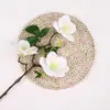 3 Flores Artificiais de Magnólia de Chá para Decoração de Café, Flores de Seda para Cenários Populares de Fotos, Flores Artificiais para Arranjo de Mesa de Jantar em Casa