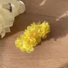 Pinza de plátano con flor roja del mismo estilo de Yi Mengling para mujer, pinza de tiburón de alta gama para pelo semirrecogido, pasador grande, pasador