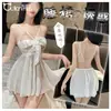 Lencería Sexy para Pechos Pequeños, Encaje Atractivo, Transparente Seductor, Diseño Provocador de Entrepierna Abierta, No Requiere Quitar, Conjunto Apasionado con Tirantes Atractivos