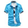 Camisa de manga corta para hombre, verano 2023, estilo coreano, corte entallado, informal, con estampado de setas pequeñas, manga corta, moda juvenil para hombre.
