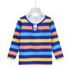 Camiseta de otoño para niños y niñas, nueva camiseta a rayas de algodón de manga larga para bebés, combina con todo.