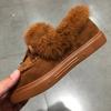 Suelas de poliuretano invierno punta redonda suela gruesa terciopelo acolchado cálidas zapatos de algodón botas de nieve para mujer zapatos Bean comercio exterior talla grande