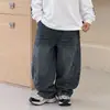 026 Estilo Nuevo de Otoño Pantalones Casuales Sueltos para Niños Mayores, Jeans Versátiles Vintage para Niños Mayores