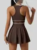 Falda de Tenis de Cintura Alta Juyitang Ropa de Fitness Vestido Deportivo Transpirable con Almohadillas Integradas Anti-Exposición Ropa de Yoga para Mujer