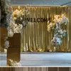 Tecido Dourado com Elastano, Tecido Brilhante com Estampa Completa, Elasticidade em Quatro Direções, Tecido com Folha de Ouro para Decoração de Casamento, Apresentação de Palco e Material para Vestuário
