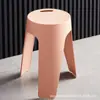 Banqueta de Plástico Espessada para Adultos Banqueta Sólida de Jantar Banqueta Redonda Empilhável Cadeira Moderna Simples Banqueta Moinho de Vento Banqueta Alta