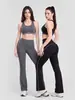 Conjunto de Yoga Juyitang de Cintura Alta Levanta Glúteos con Líneas en Contraste, Ropa Deportiva de Dos Piezas Elástica Ajustada Adelgazante para Mujer