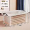 Caja de almacenamiento para libros viejos para uso doméstico, con asa, a prueba de polvo, transparente, gran capacidad, adecuada para dormitorios y estudiantes, para organizar libros