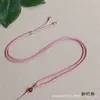 Cuerda para Collar DIY Colgante de Perla Roja tipo Cúpula Cordón Nudo de Seda Dorado Perla Roja tipo Cúpula Cadena para Suéter Cordón Cuerda Tejida a Mano